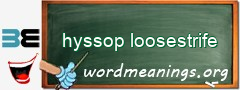 WordMeaning blackboard for hyssop loosestrife